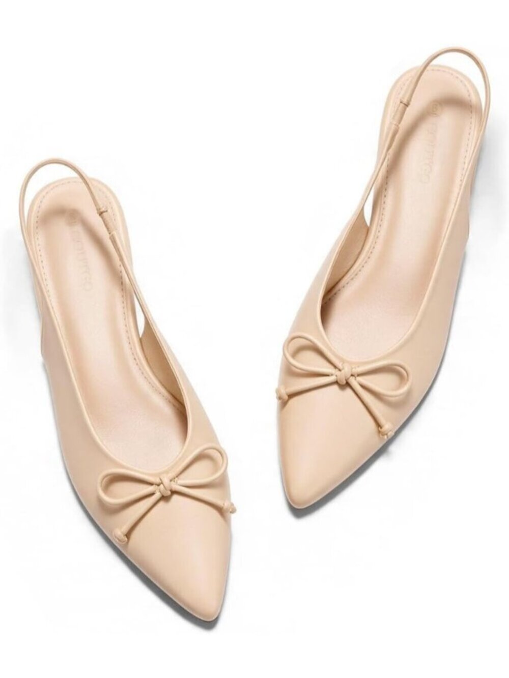 Women's Nude Lightweight Closed Pointed Toe Mesh Ballet Flats Low Heel Sandals